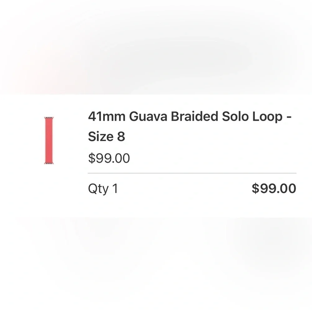 41mm Guava Braided Solo Loop - Size 8
